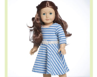 Taylor Regatta Dress 18 inch Doll Clothes Pattern Fits Dolls such as American Girl® - Bonjour Teaspoon - PDF - Pixie Faire