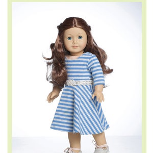 Taylor Regatta Dress 18 inch Doll Clothes Pattern Fits Dolls such as American Girl® - Bonjour Teaspoon - PDF - Pixie Faire