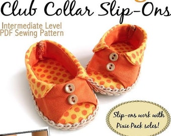 Club Collar Slip-Ons 18 inch Doll Clothes Shoe Pattern Fits Dolls such as American Girl® - Miche Designs - PDF - Pixie Faire