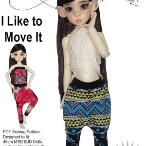 I Like To Move It Harem Pants Doll Clothes Pattern Fits Ball Jointed Dolls - Jacqui Angus Creations & Designs - PDF - Pixie Faire
