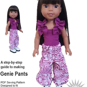 Genie Pants 14.5 inch Doll Clothes Pattern Instant Download - Jacqui Angus Creations & Designs - PDF - Pixie Faire