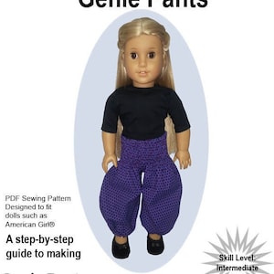 Genie Pants 18 inch Doll Clothes Pattern Fits Popular 18&quot; Dolls - Jacqui Angus Creations & Designs - PDF - Pixie Faire