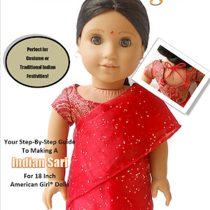 Indische Sari 18 Zoll Puppenkleidung Schnittmuster für beliebte 18 Zoll Puppen - Miche Designs PDF - Pixie Faire