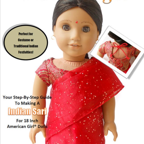 Indian Sari 18 inch Doll Clothes Pattern Fits Dolls such as American Girl® - Miche Designs - PDF - Pixie Faire