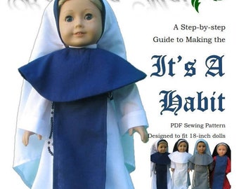 It's a Habit 18 inch Doll Clothes Pattern Fits Dolls such as American Girl® - Romana Mai - PDF - Pixie Faire