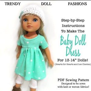 Baby Doll Dress 13 14 Inch Doll Clothes Pattern Fits Hearts for