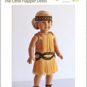The Little Flapper Dress 18 inch Doll Clothes Pattern Fits Popular 18&quot; Dolls - Bonjour Teaspoon - PDF - Pixie Faire