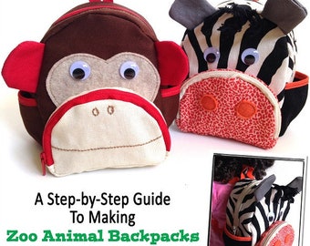 Zoo Animal Backpacks 15-18 inch Doll Clothes Accessory Pattern Fits Dolls such as American Girl® - Miche Designs - PDF - Pixie Faire