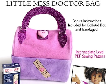 Little Miss Doctor Bag 18 inch Doll Clothes Accessory Pattern Fits Popular 18" Dolls - Miche Designs - PDF - Pixie Faire