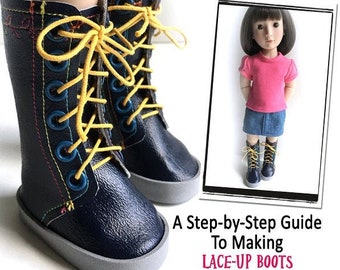 Lace-Up Boots 16 inch Doll Clothes Shoe Pattern Fits A Girl For All Time® Dolls - Miche Designs - PDF - Pixie Faire