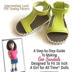 Geo Sandals 16 inch Doll Clothes Shoe Pattern Fits A Girl For All Time® Dolls - Miche Designs - PDF - Pixie Faire