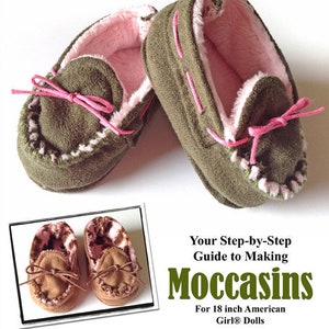 Moccasins 18 inch Doll Clothes Shoe Pattern Fits Dolls such as American Girl® - Miche Designs - PDF - Pixie Faire