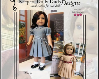 Bodice Details Dress 18 inch Doll Clothes Pattern Designed to Fit Dolls such as American Girl® - Keepers Dolly Duds - PDF - Pixie Faire