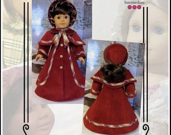 Victorian Caroler's Coat & Bonnet 18 inch Doll Clothes Pattern Fits Popular 18" Dolls - Keepers Dolly Duds - PDF - Pixie Faire