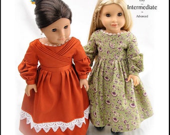 1830's Sarah Hale Dress 18 inch Doll Clothes Pattern Fits Popular 18" Dolls - Thimbles and Acorns - PDF - Pixie Faire