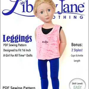 Leggings 16 inch Doll Clothes Pattern Designed to Fit A Girl For All Time® Dolls - Liberty Jane - PDF - Pixie Faire