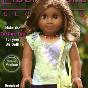 Cortina Top 18 inch Doll Clothes Pattern Fits Dolls such as American Girl® Liberty Jane PDF Pixie Faire image 2