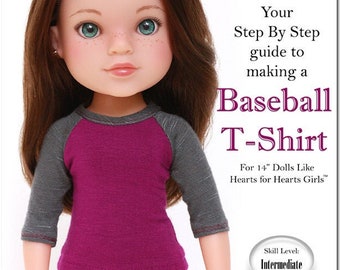Baseball T-Shirt 13-14 inch Doll Clothes Pattern Fits dolls such as Hearts for Hearts™ or Corolle® - Liberty Jane - PDF - Pixie Faire