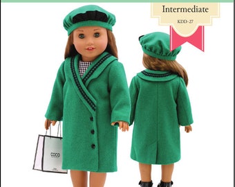 1927 Coat and Tam 18 inch Doll Clothes Pattern Designed to Fit Popular 18" Dolls - Keepers Dolly Duds - PDF - Pixie Faire