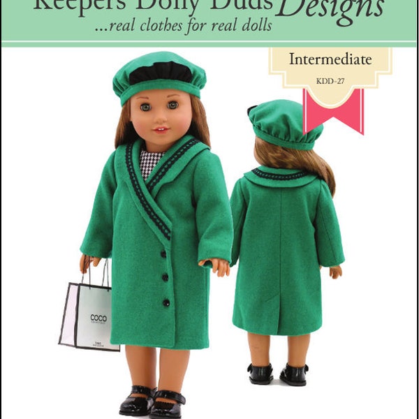 1927 Coat and Tam 18 inch Doll Clothes Pattern Designed to Fit Dolls such as American Girl® - Keepers Dolly Duds - PDF - Pixie Faire