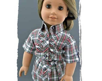 Button Down Tunic 18 inch Doll Clothes Pattern Fits Popular 18" Dolls - Lemieux - PDF - Pixie Faire