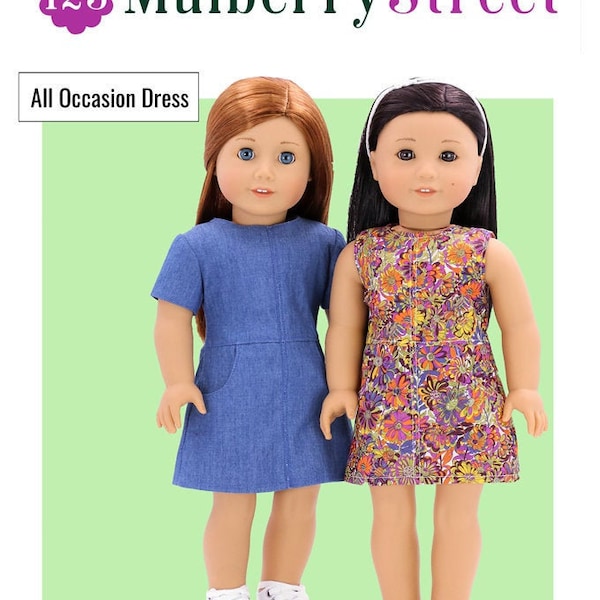 All Occasion Dress 18 inch Doll Clothes Pattern Fits Dolls such as American Girl® - 123 Mulberry Street - PDF - Pixie Faire