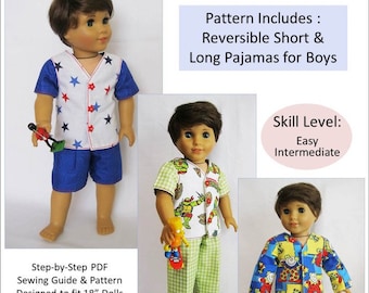Mr Sandman Pajamas 18 inch Doll Clothes Pattern Fits Popular 18" Dolls - Little Miss Muffett - PDF - Pixie Faire