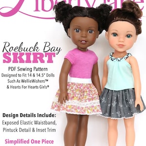 Roebuck Bay Skirt 14-14.5 inch Doll Clothes Pattern Fits WellieWishers™ or Hearts For Hearts Girls® - Liberty Jane - PDF - Pixie Faire