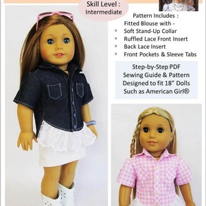 My Boyfriend&#39;s Shirt 18 inch Doll Clothes Pattern Fits Popular 18&quot; Dolls - Little Miss Muffett - PDF - Pixie Faire