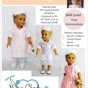 Nurse Candy - On Call 18 inch Doll Clothes Pattern Fits Dolls such as American Girl® - Little Miss Muffett - PDF - Pixie Faire