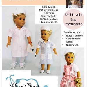 Patrón de ropa para muñecas de 18 pulgadas de la enfermera Candy On Call, se adapta a las muñecas populares de 18 pulgadas - Little Miss Muffett - PDF - Pixie Faire