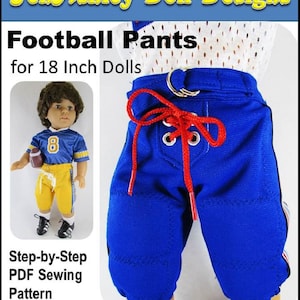 Football Pants 18 inch Doll Clothes Pattern Fits Popular 18&quot; Dolls - JenAshley Doll Designs - PDF - Pixie Faire