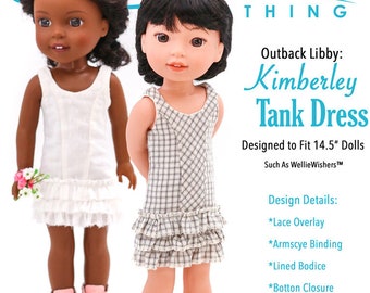 Kimberley Tank Dress 14.5 inch Doll Clothes Pattern Instant Download - Liberty Jane - PDF - Pixie Faire