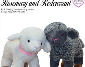 Rosemary and Redcurrant 18 inch Doll Pet Lamb Pattern Designed for use with 18” Dolls - Genniewren Designs - PDF - Pixie Faire