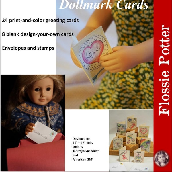 Dollmark Cards 14 - 18 inch Doll Accessory Crafting Pattern - Flossie Potter - PDF - Pixie Faire