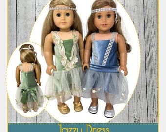 The Jazzy Dress 18 inch Doll Clothes Pattern Fits Popular 18" Dolls - J Lyn Boutique - PDF - Pixie Faire
