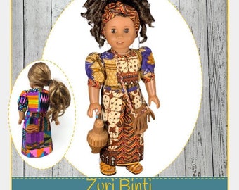 Wzór na ubrania dla lalek Zuri Binti 18 cali pasuje do popularnych lalek 18" - J Lyn Boutique - PDF - Pixie Faire