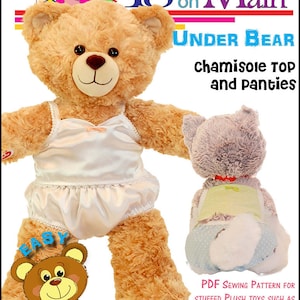 Under Bear Camisole and Panties BAB Doll Clothes Pattern for Build-A-Bear Workshop® Dolls - 18 On Main - PDF - Pixie Faire