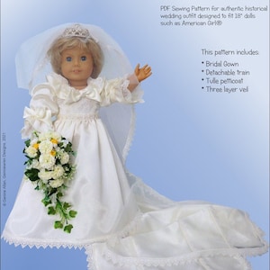 Royal Wedding 1981 the Bride 18 Inch Doll Clothes Pattern Fits Popular ...