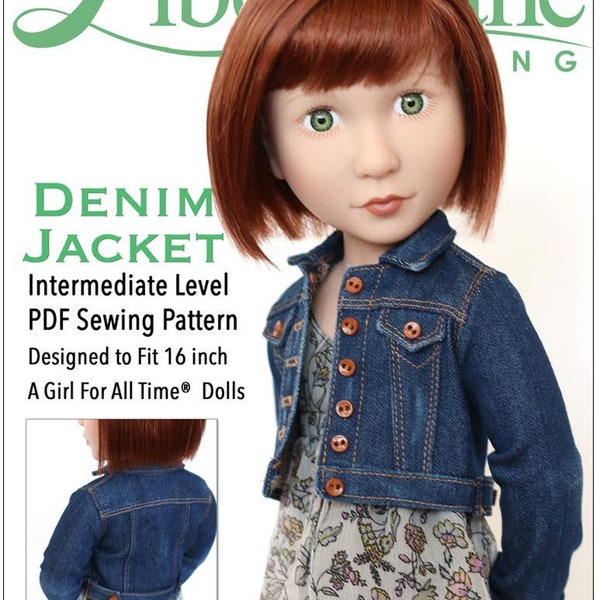 Denim Jacket 16 inch Doll Clothes Pattern Designed to Fit A Girl For All Time® Dolls - Liberty Jane - PDF - Pixie Faire