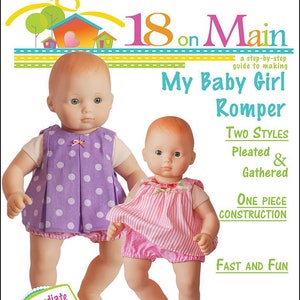 Modèle de vêtement de poupée 40 cm pour bébé fille conçu pour s'adapter à des poupées telles que Bitty Baby® - 18 pouces sur l'unité principale - PDF - Pixie Faire