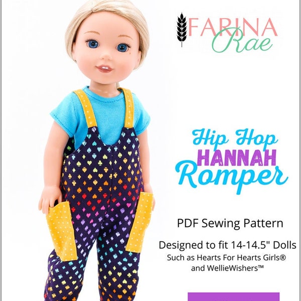 Hip Hop Hannah 14-14.5 inch Doll Clothes Pattern Fits Dolls such as WellieWishers™, Hearts For Hearts® - Farina Rae - PDF - Pixie Faire