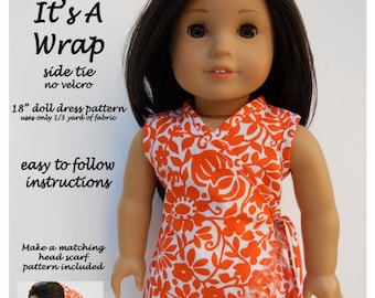It's A Wrap Dress 18 inch Doll Clothes Pattern Fits Popular 18" Dolls - Ardently Admire - PDF - Pixie Faire