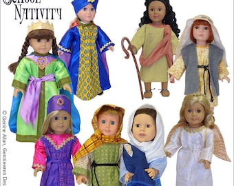 School Nativity 18 inch Doll Clothes Pattern Fits Popular 18" Dolls - Genniewren Designs - PDF - Pixie Faire