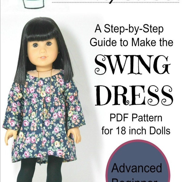 The Swing Dress 18 inch Doll Clothes Pattern Fits Dolls such as American Girl® - Soda Pop Street - PDF - Pixie Faire