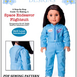 Space Endeavor Flightsuit 18 inch Doll Clothes Pattern Fits Dolls such as American Girl® - Forget Me Not Designs - PDF - Pixie Faire