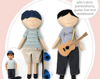 Rock & Roll 23" Cloth Doll Pattern with Year-Round Wardrobe - My Sunshine Dolls - PDF - Pixie Faire