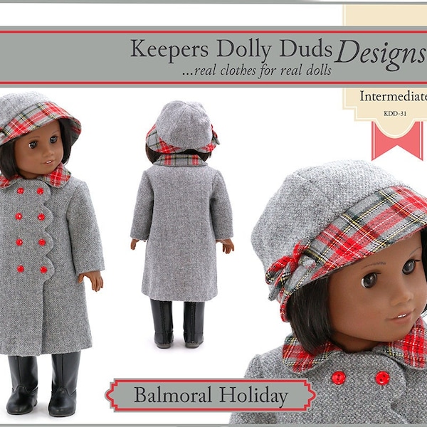 Balmoral Holiday 18 inch Doll Clothes Pattern Designed to Fit Dolls such as American Girl® - Keepers Dolly Duds - PDF - Pixie Faire