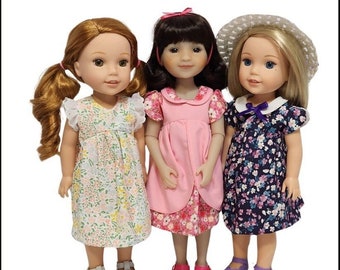 イースター ファインリー ドレス 14.5-15 インチ ドール 服 パターン