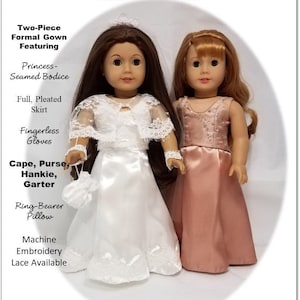 Dream Bride Wardrobe 18 inch Doll Clothes Pattern Fits Popular 18&quot; Dolls - Frog Princess Fashions - PDF - Pixie Faire